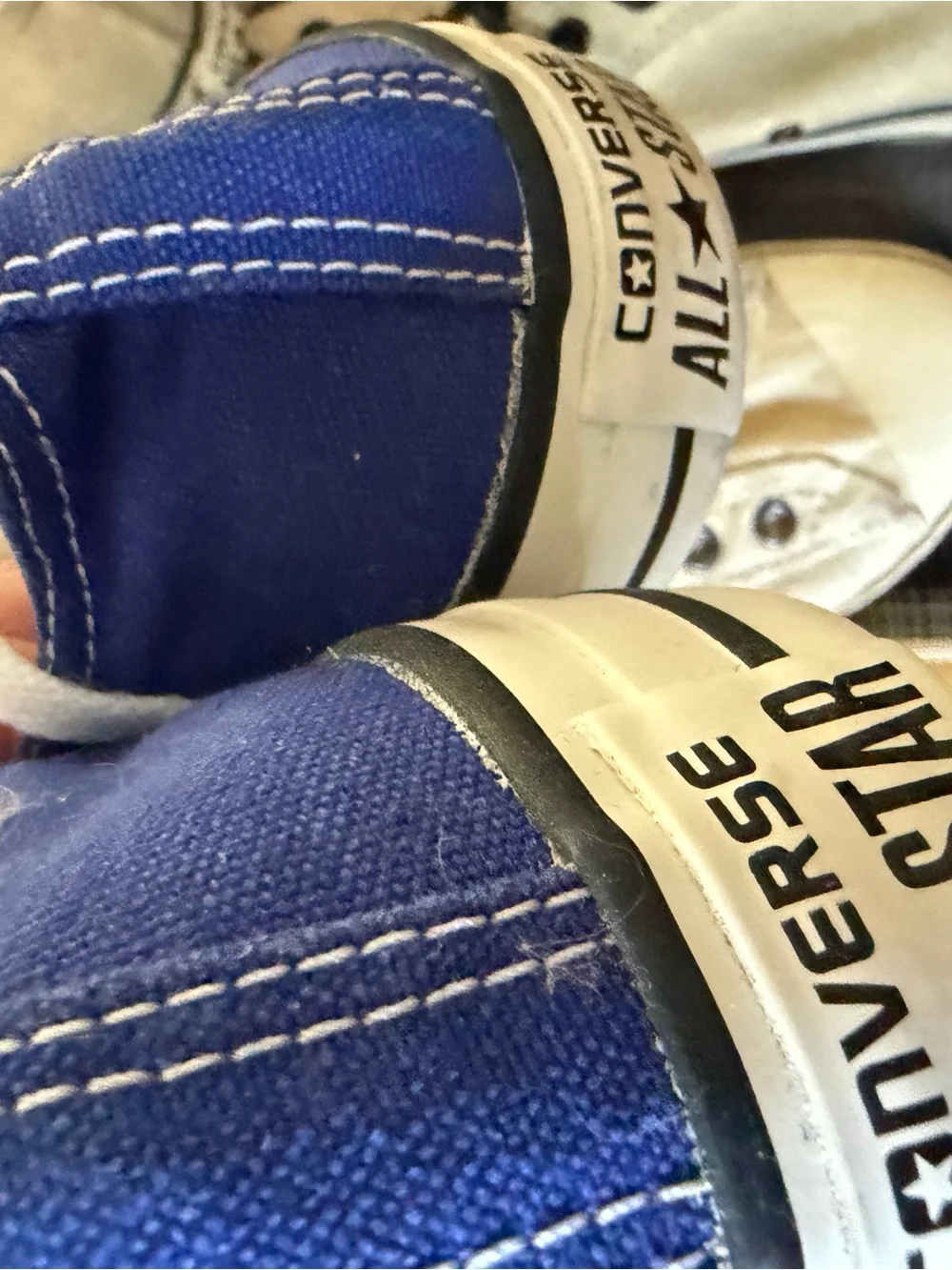 Classic lo-Top Canvas Sneakers in Royal Blue with White Laces - Picture 2 of 6